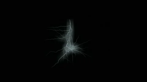 Impressive lightning strikes against a black background for blending mode Video stock 212018464
