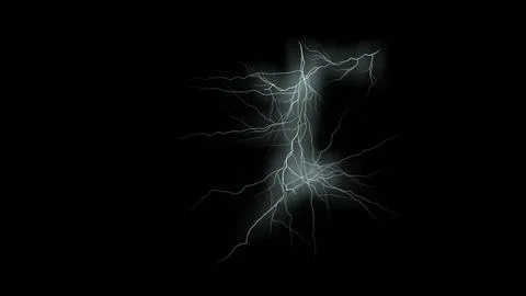 Impressive lightning strikes against a black background for blending mode 스톡 일러스트