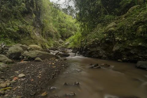 Impressive long exposure image of river in ecuador. Stock Photos