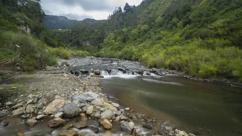 Impressive long exposure image of river in ecuador. Stock Photos