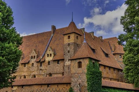 Impressive Medieval Gothic Castle Complex - Malbork Castle, Poland Stock Photos