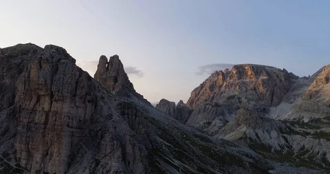 Impressive mountain range in the Dolomites during the beautiful sunset. Stock Footage 120616576