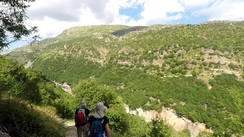 The impressive mountain, Vikos canyon, Tymfi mountain, Zagori, Greece   Stock Footage 116086347