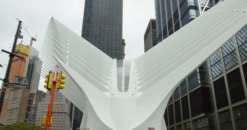 The Impressive Oculus With Massive Impressive Skyscrapers  Stock Footage 112599669