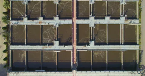An impressive sight of a functioning drainage water purification system in 動画素材 239375714