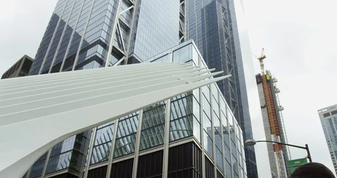 Impressive Skyscrapers And The Oculus In The Beautiful Financial District Stock Footage 112584005