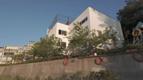 Impressive view from lower angle of a house Stock Footage 310461679