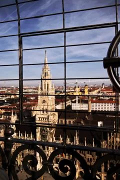 Impressive view of Munich from the Alter Peter tower. Stock Photos