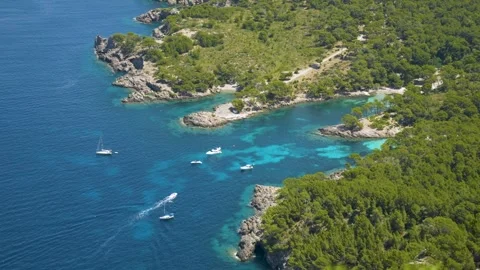 Impressive view while hiking in Alcudia, Mallorca, Balearic Islands, Spain Stock Footage 303754072