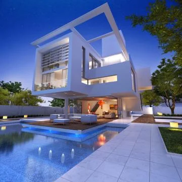 Impressive villa b Illustrazione stock