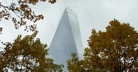 Impressive World Trade Centre And  New York Skyscrapers From Classic NYC Street Stock Footage 112327319