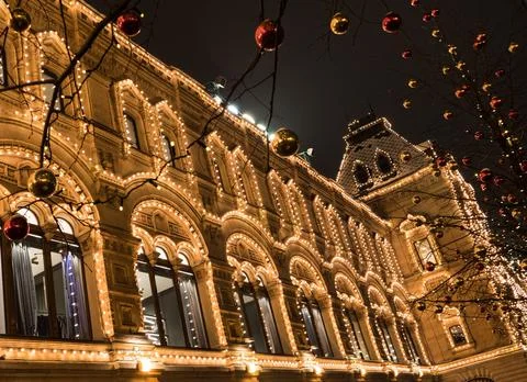 Impressively decorated building from below at an angle Stock Photos