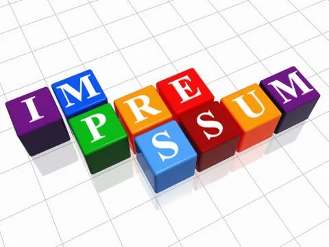 Impressum in color cubes Stock Illustration