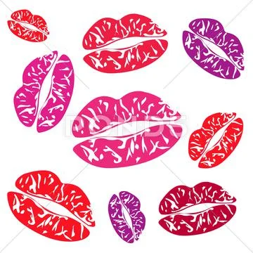 Imprint of the feminine lips Stock Illustration