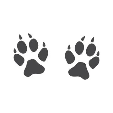 An imprint of the paws of a fox, cat or wild animal with claws. Stock Illustration