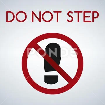 Imprint soles shoe sign icon. Shoe print symbol. Do not step. Red prohibition Stock Illustration