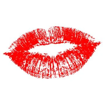 Imprint of woman lips - kiss impress of red lipstick Stock Illustration