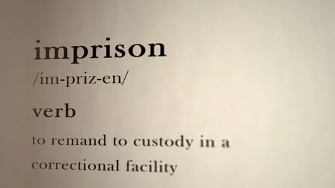 Imprison Definition Stock Footage 118238860