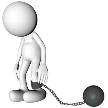 Imprisoned and chained dolls Stock Illustration
