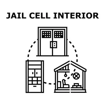 Imprisonment and detention exploring a jail cell interior Illustrazione stock