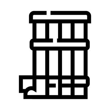 Imprisonment concept with outlined jail bars icon Stock Illustration