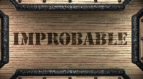 Improbable on wooden stamp 库存影片 8655658