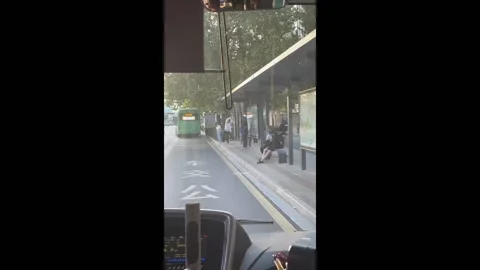 Impromptu Dance Performance at a Bus Stop in Henan, China Stock Footage 254583691