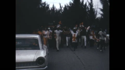 Impromptu Parade in the Bahamas 1966 Video stock 213793401