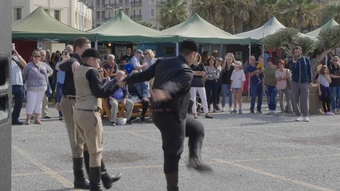Impromptu traditional dance in Crete Stock Footage 97149211