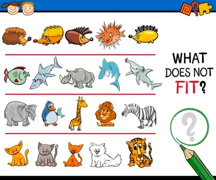 Improper element task for kids Stock Illustration