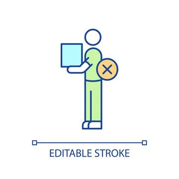 Improper posture in lifting objects RGB color icon Stock Illustration
