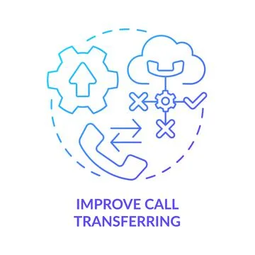 Improve call transferring blue gradient concept icon Stock Illustration