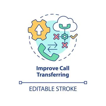 Improve call transferring concept icon Stock Illustration
