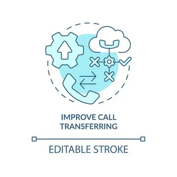 Improve call transferring turquoise concept icon Stock Illustration