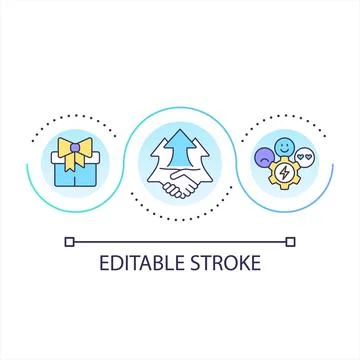 Improve customer loyalty loop concept icon Stock Illustration