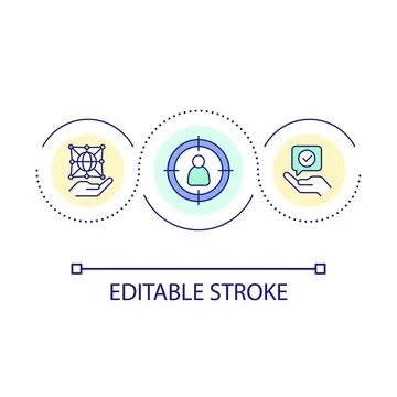 Improve digital connection loop concept icon Stock Illustration