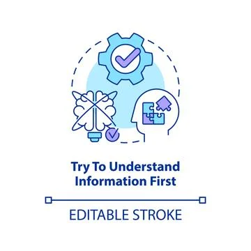 Improve information understanding concept icon Stock Illustration