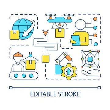 Improve manufacturing technology concept icon Illustrazione stock