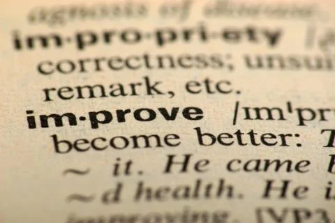 Improve meaning in dictionary Stock Photos