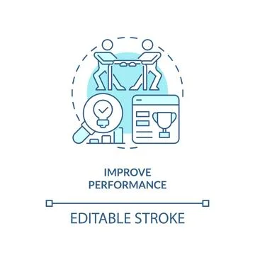 Improve performance turquoise concept icon Stock Illustration