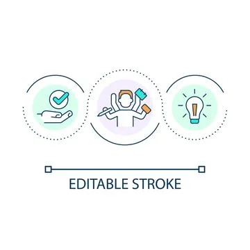 Improve productivity loop concept icon Illustrazione stock