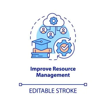 Improve resource management concept icon Stock Illustration