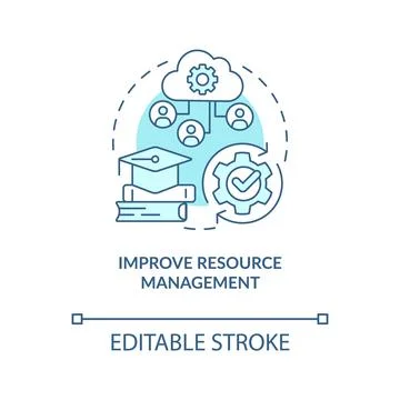 Improve resource management turquoise concept icon Stock Illustration