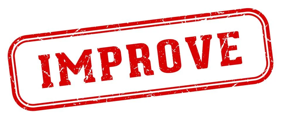 Improve stamp. improve rectangular stamp on white background Illustrazione stock