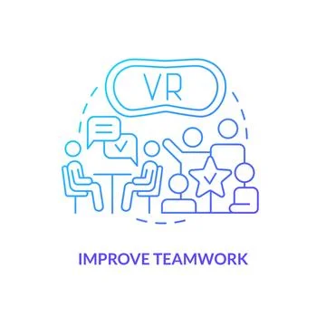 Improve teamwork blue gradient concept icon Stock Illustration