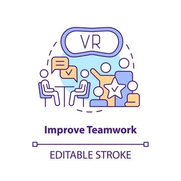Improve teamwork concept icon Stock Illustration