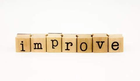 Improve wording isolate on white background Stock Photos