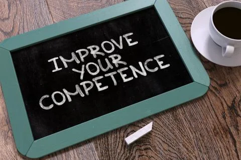 Improve Your Competence on a Chalkboard Stock Illustration