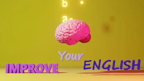 Improve your English Foreign language fluency learning studying Human brain Stock Footage 219846106