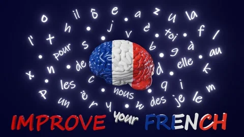 Improve your French Learning Foreign language fluency improvement Human brain Stock Footage 246470157